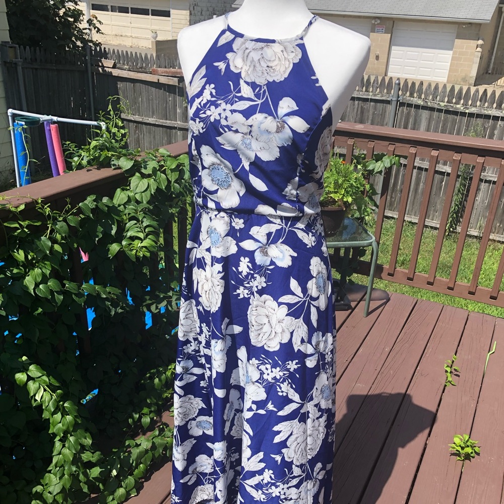 A frame maxi dress with cutout back